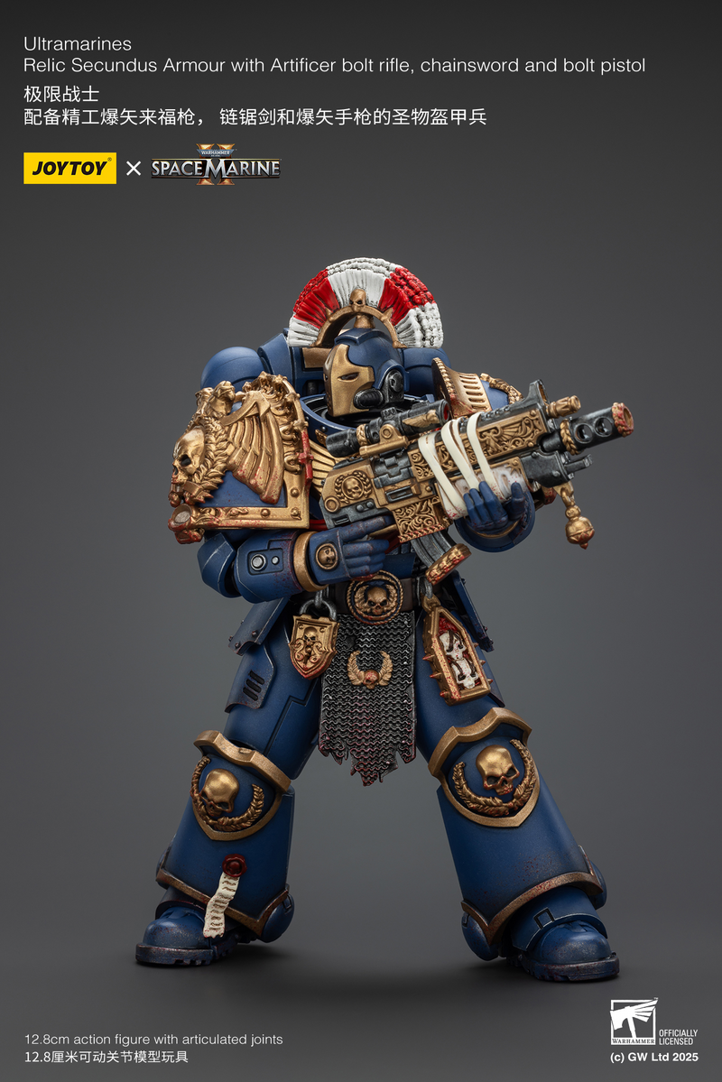 Warhammer 40K - Ultramarines - Relic Secundus Armour with Artificer Bolt Rifle, Chainsword and Bolt Pistol (Preorder December 2025) - Collectables > Action Figures > toys -  Joy Toy