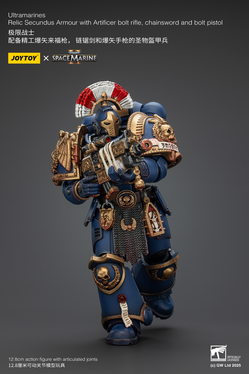 Warhammer 40K - Ultramarines - Relic Secundus Armour with Artificer Bolt Rifle, Chainsword and Bolt Pistol (Preorder December 2025) - Collectables > Action Figures > toys -  Joy Toy