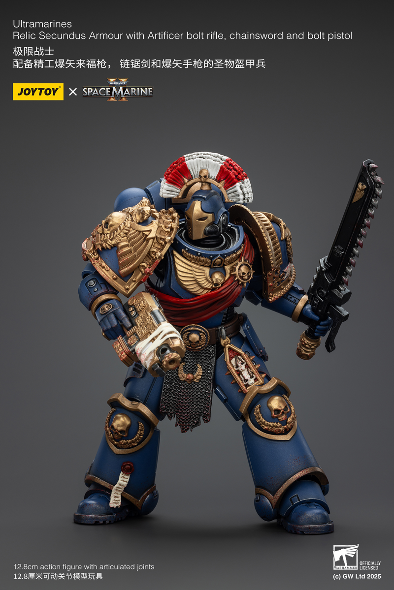 Warhammer 40K - Ultramarines - Relic Secundus Armour with Artificer Bolt Rifle, Chainsword and Bolt Pistol (Preorder December 2025) - Collectables > Action Figures > toys -  Joy Toy