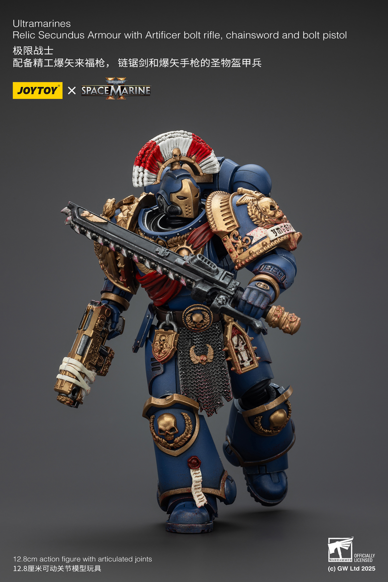 Warhammer 40K - Ultramarines - Relic Secundus Armour with Artificer Bolt Rifle, Chainsword and Bolt Pistol (Preorder December 2025) - Collectables > Action Figures > toys -  Joy Toy