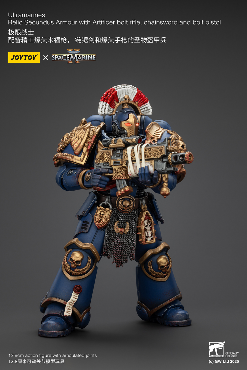 Warhammer 40K - Ultramarines - Relic Secundus Armour with Artificer Bolt Rifle, Chainsword and Bolt Pistol (Preorder December 2025) - Collectables > Action Figures > toys -  Joy Toy