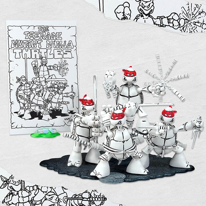 Teenage Mutant Ninja Turtles - Sketch Turtles Set in Black, Red and White - SDCC exclusive