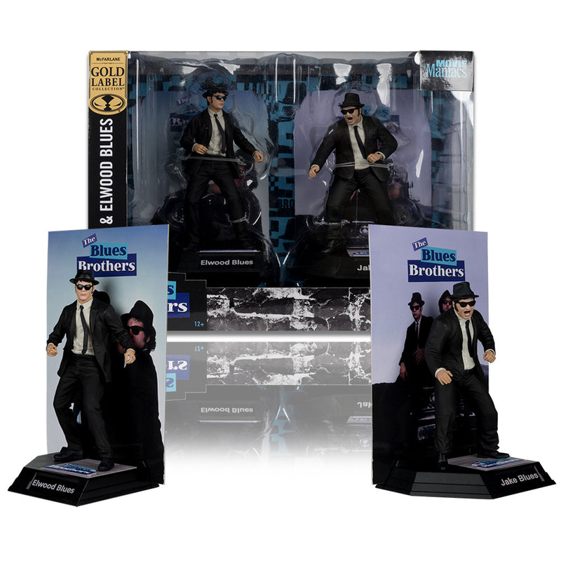 Jake & Elwood (Movie Maniacs: The Blues Brothers) 6" Posed Figures 2-Pack Gold Label - Exclusive - Collectables > Action Figures > toys -  McFarlane Toys