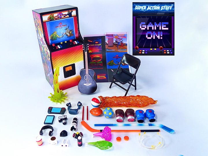 Game On! Super Action Stuff - Set B - Cats with Knives 2 Action Figure Accessory Set