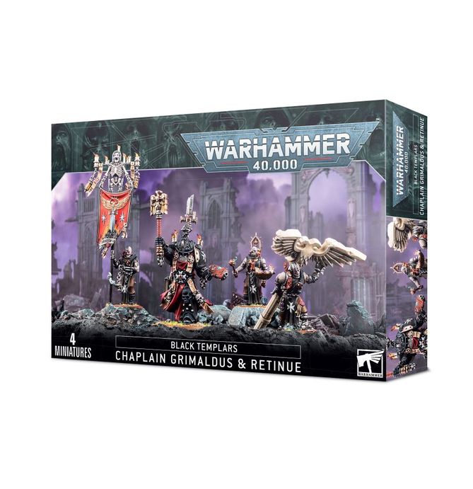 BLACK TEMPLARS: GRIMALDUS & RETINUE - Miniature -  Games Workshop