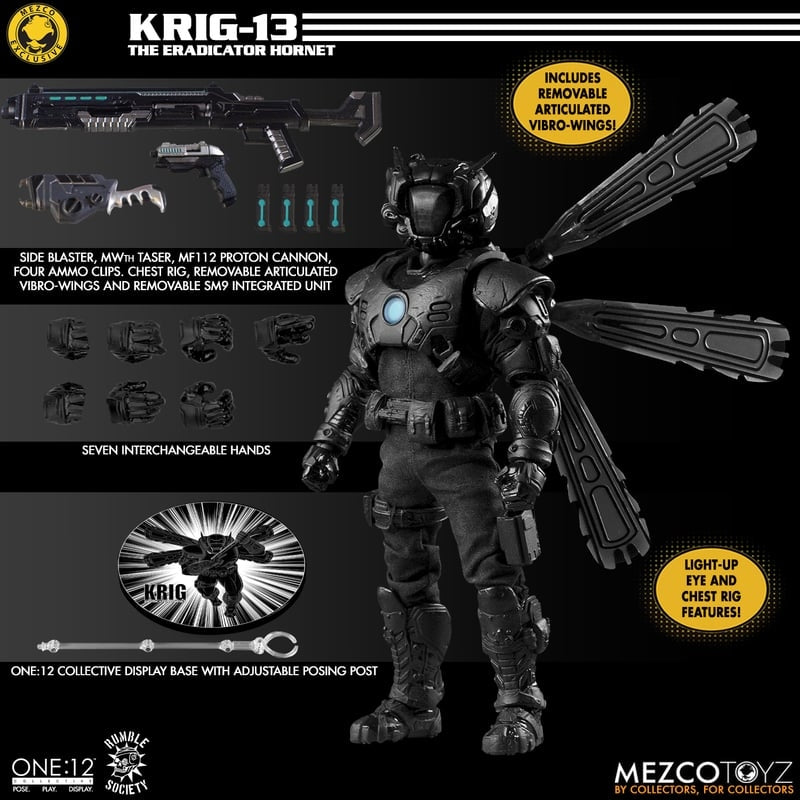 Rumble Society - ONE:12 COLLECTIVE - KRIG-13 ERADICATOR HORNET - Exclusive (preorder June 2024) - Collectables > Action Figures > toys -  MEZCO TOYS