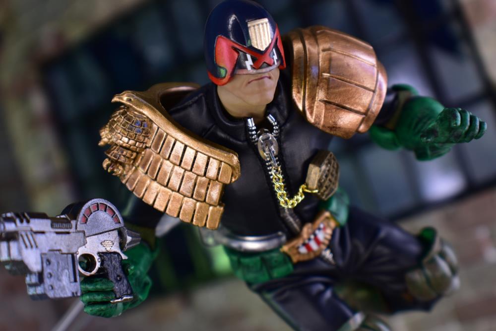 2000 AD Exquisite Super Series Cursed Earth Judge Dredd 1:12 Scale SDCC 2024 PX Previews Exclusive Action Figure