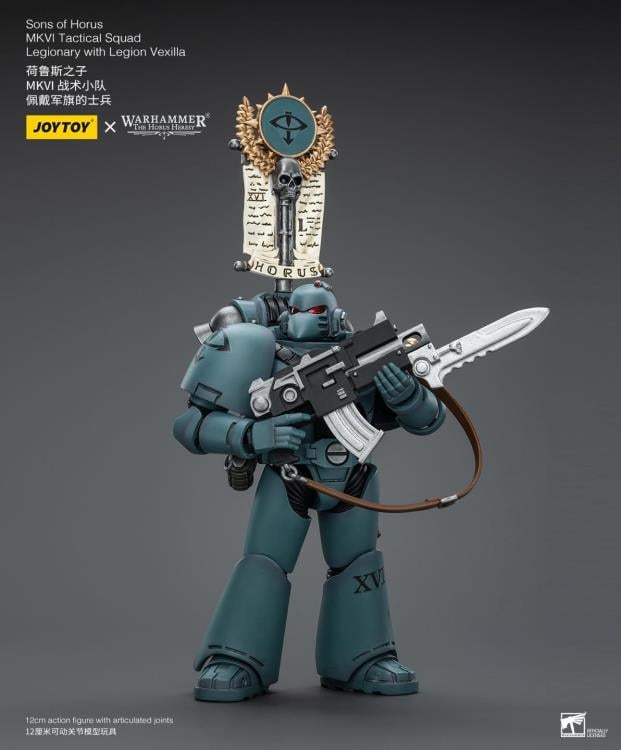 Warhammer 40K - The Horus Heresy - Sons of Horus  - MKVI Tactical Squad Legionary with Legion Vexilla - Collectables > Action Figures > toys -  Joy Toy