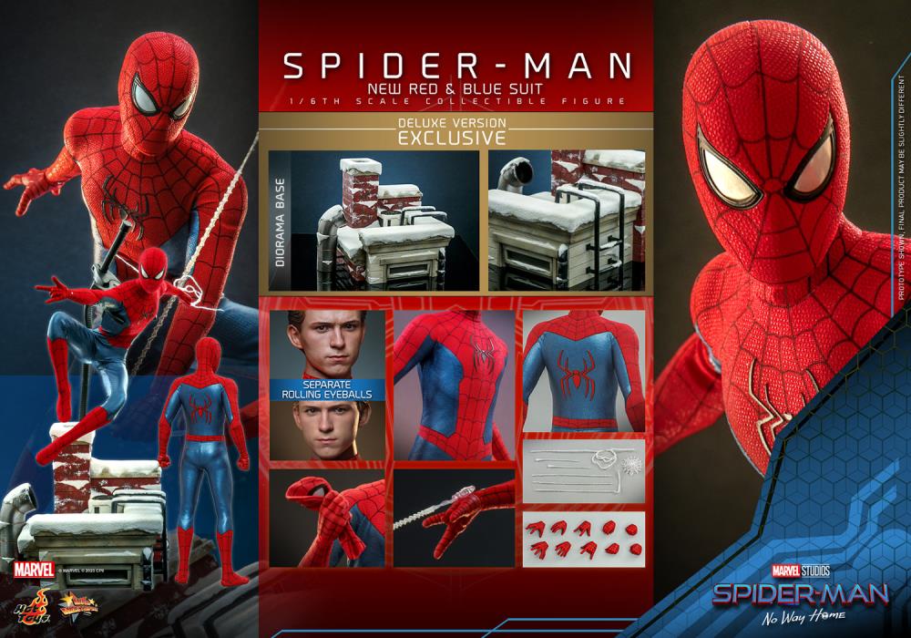 Spider-Man: No Way Home MMS680 Spider-Man (New Red and Blue Suit) Deluxe 1/6th Scale Collectible Figure