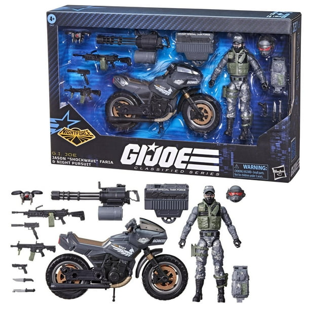 G.I. Joe Classified Series #127, Night Force Jason "Shockwave" Faria & Night Pursuit Cycle - Collectables > Action Figures > toys -  Hasbro