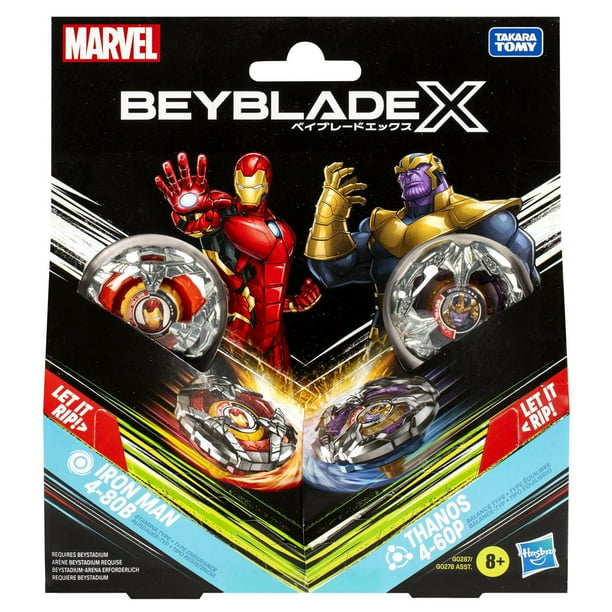 Beyblade X Marvel Collab Iron Man 4-80B vs. Thanos 4-60B Multipack Set - Exclusive - Collectables > Action Figures > toys -  Hasbro