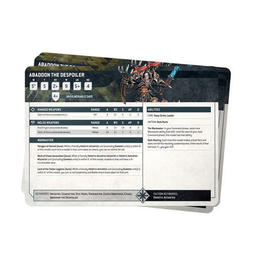 DATASHEET CARDS: CHAOS SPACE MARINES - Miniature -  Games Workshop