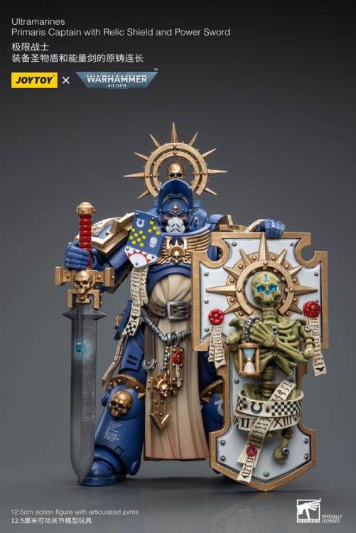 Warhammer 40K - Ultramarines - Primaris Captain - Relic Shield and Power Sword - Collectables > Action Figures > toys -  Joy Toy