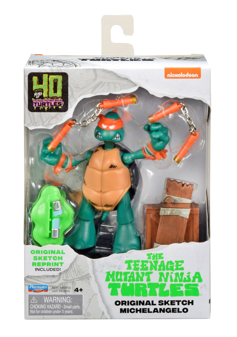 TMNT: 40th Anniversary - Original Sketch Turtle Figure - Michelangelo - Collectables > Action Figures > toys -  PLAYMATES