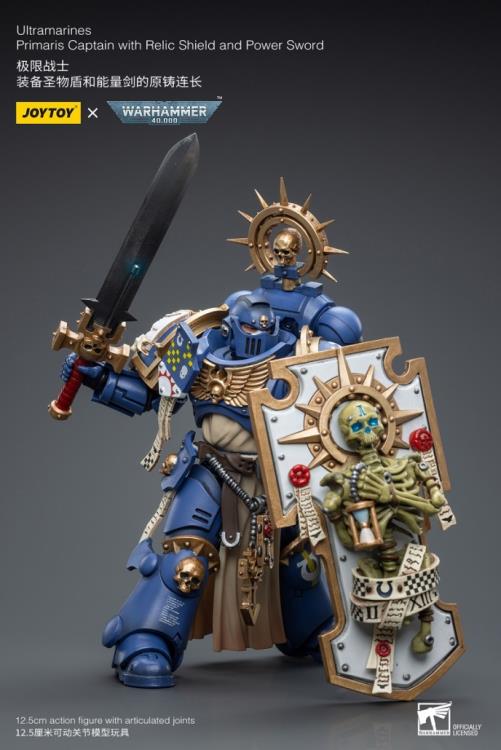 Warhammer 40K - Ultramarines - Primaris Captain - Relic Shield and Power Sword - Collectables > Action Figures > toys -  Joy Toy