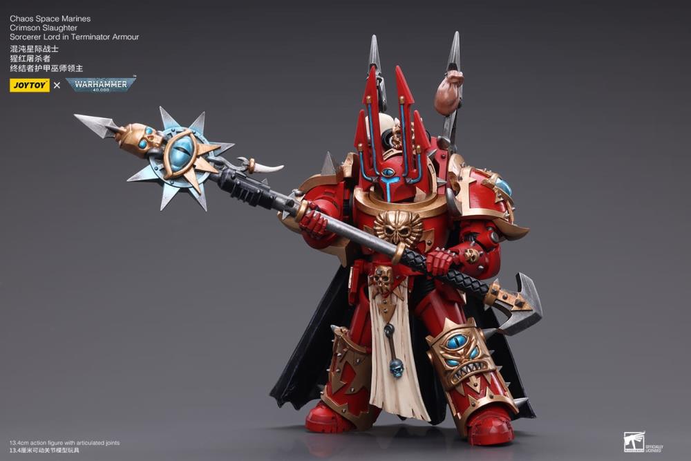 Warhammer 40k - Chaos Space Marines - Crimson Slaughter Sorcerer Lord in Terminator Armour - Collectables > Action Figures > toys -  Joy Toy
