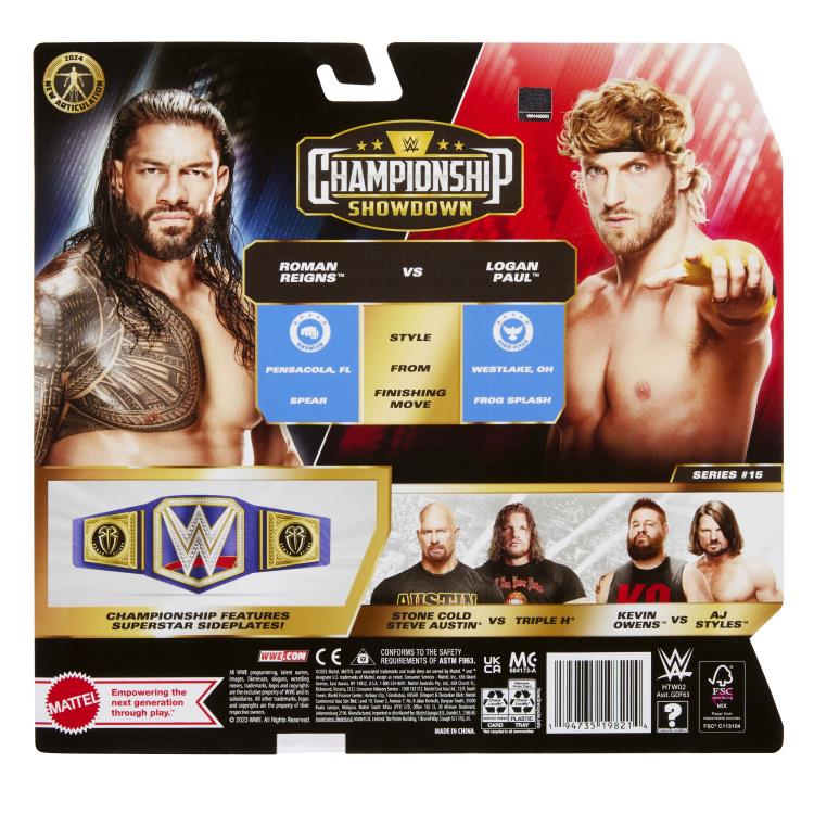 WWE Championship Showdown Series 15 Roman Reigns & Logan Paul Two-Pack -  -  mattel