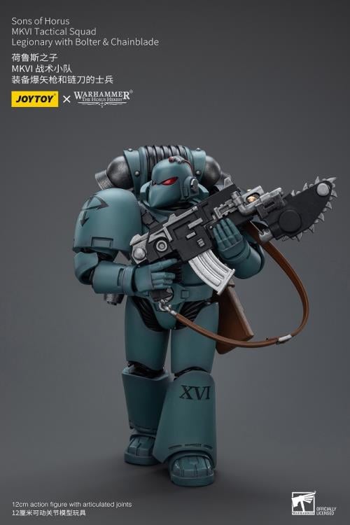 Warhammer 40K - The Horus Heresy - Sons of Horus  - MKVI Tactical Squad Legionary with Bolter & Chainblade - Collectables > Action Figures > toys -  Joy Toy