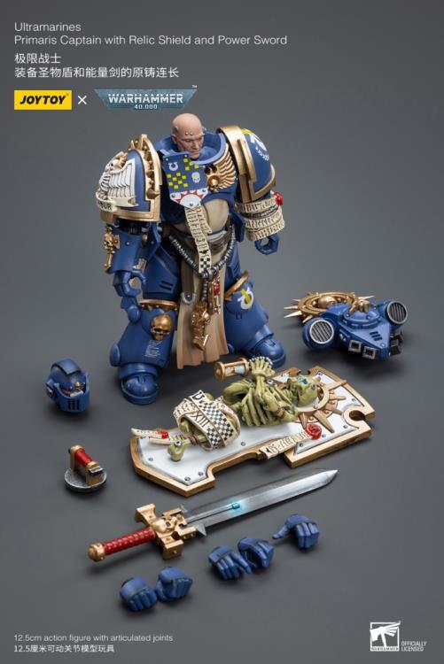 Warhammer 40K - Ultramarines - Primaris Captain - Relic Shield and Power Sword - Collectables > Action Figures > toys -  Joy Toy