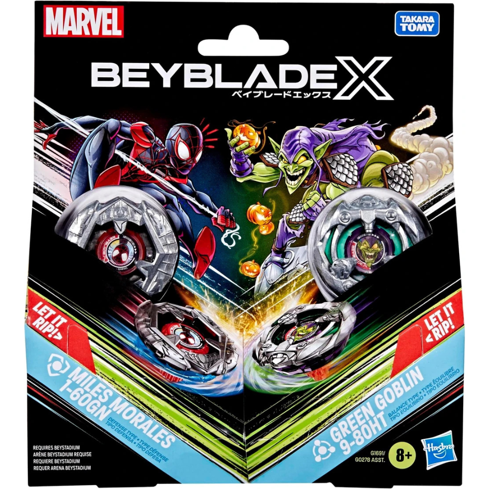 Beyblade X Marvel Collab Miles Morales 1-60GN vs. Green Goblin 9
