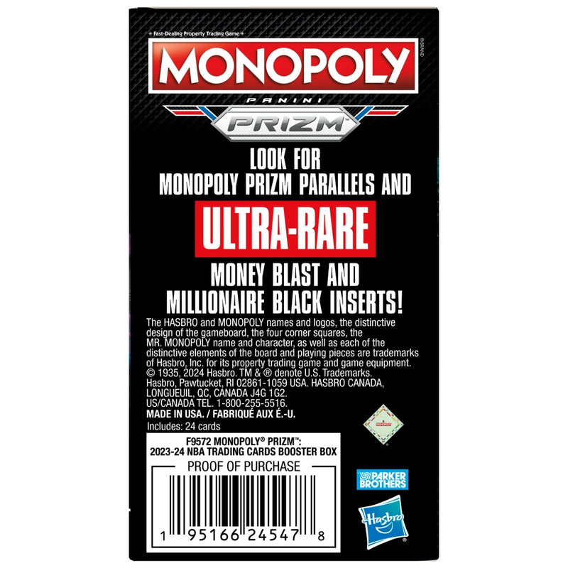 Monopoly Prizm: 2023-24 NBA Trading Cards Booster Box Booster Pack - Card Games > Collectables > TCG > CCG -  Hasbro