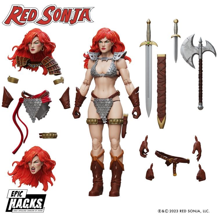 Red Sonja 50th Anniversary - EPIC H.A.C.K.S. - Red Sonja Action Figure - Collectables > Action Figures > toys -  Boss Fight Studio