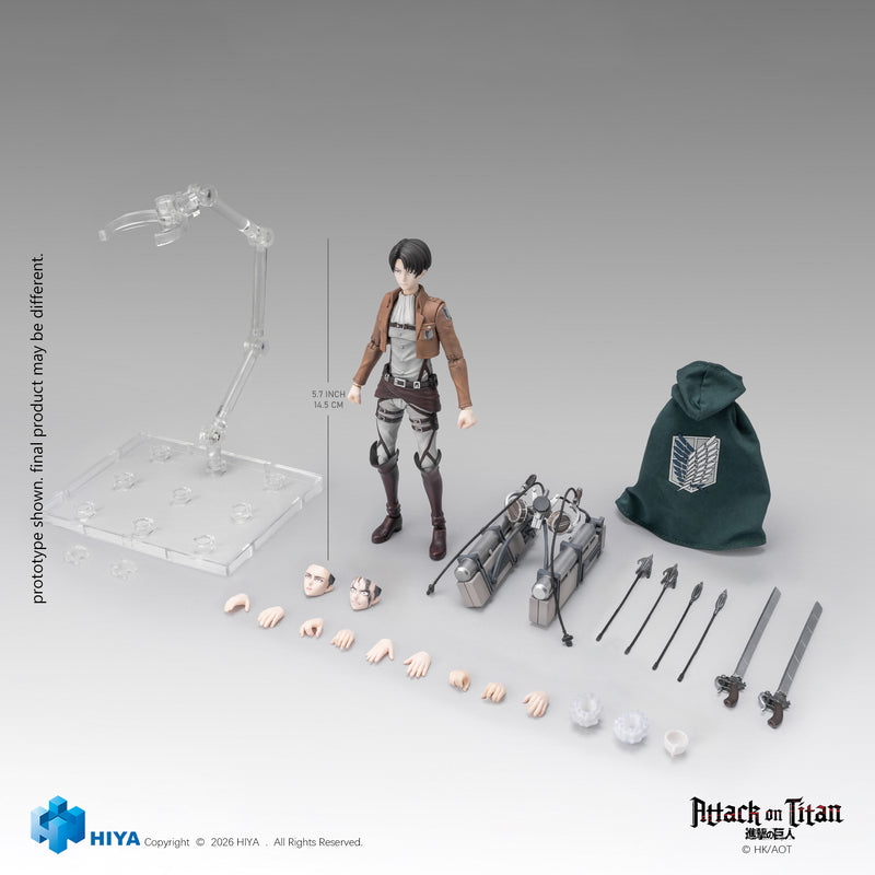 HIYA Attack on Titan Levi Ackerman figure with all included accessories