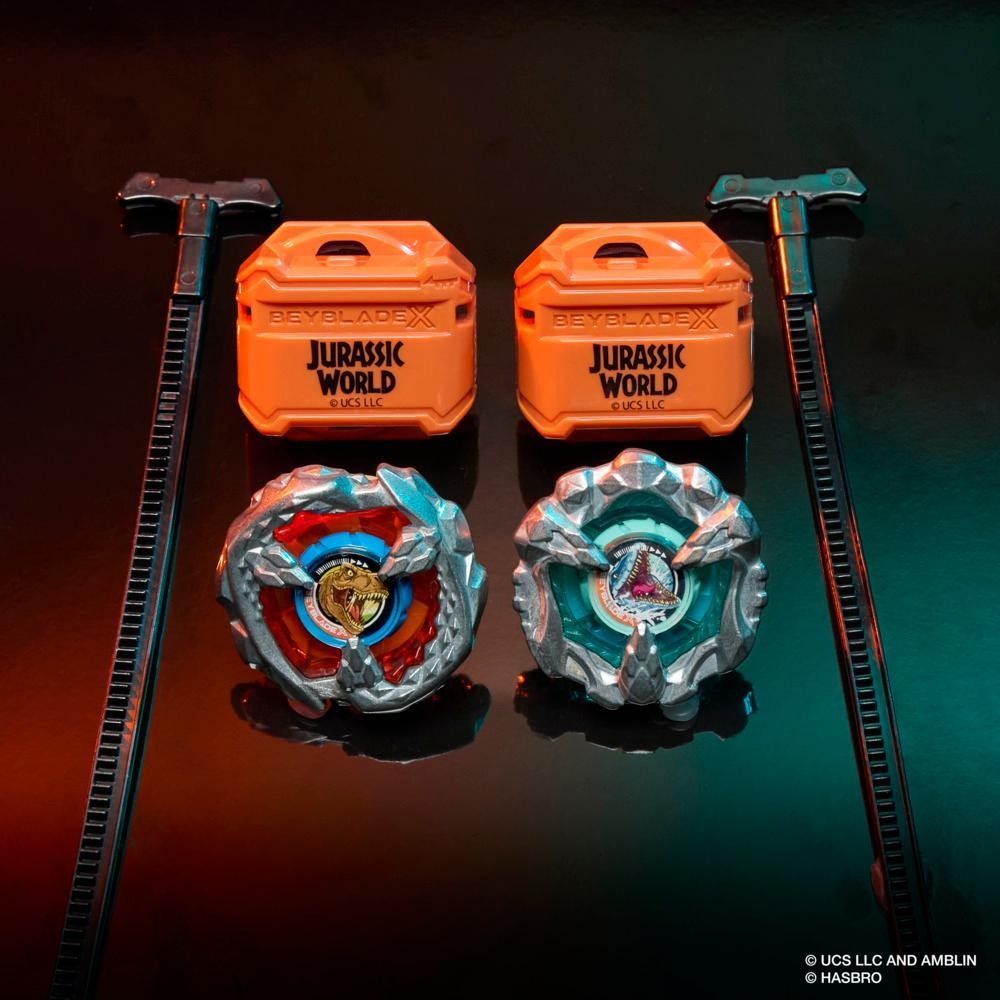 Beyblade X Jurassic World Collab T. Rex vs. Mosasaurus Multipack