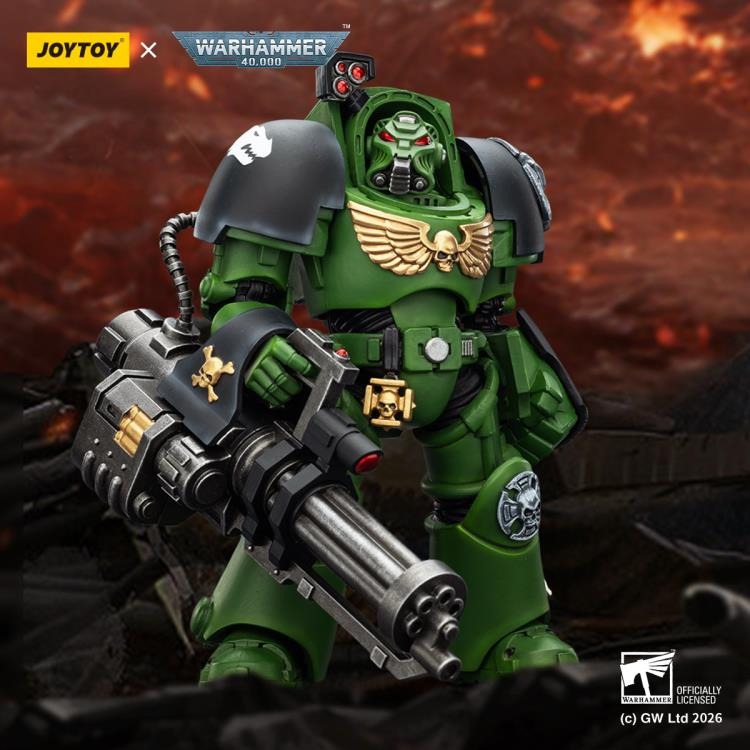 JoyToy - Warhammer 40K - Salamanders Terminator (Ver. 3) with Power Fist and Assault Cannon 1/18 Scale Action Figure