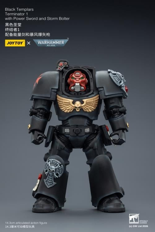 JoyToy - Warhammer 40K - Black Templars - Terminator (Ver. 1) with Power Sword and Storm Bolter 1/18 Scale Action Figure