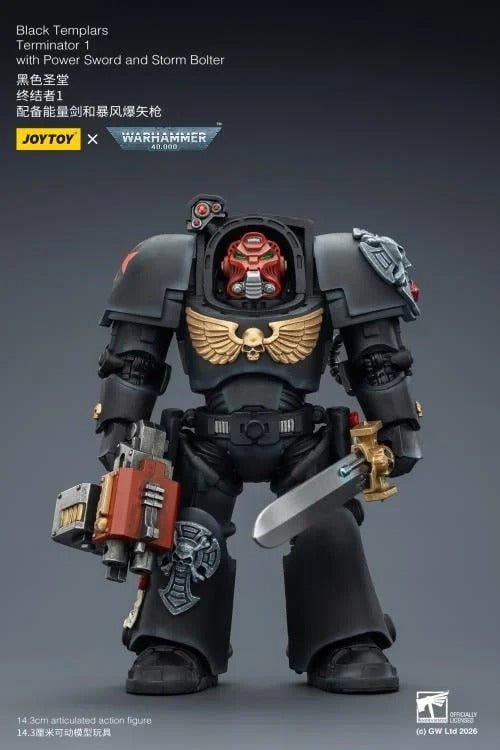 JoyToy - Warhammer 40K - Black Templars - Terminator (Ver. 1) with Power Sword and Storm Bolter 1/18 Scale Action Figure