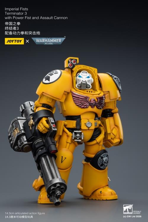 JoyToy - Warhammer 40K - Imperial Fists Terminator (Ver. 3) with Power Fist and Assault Cannon 1/18 Scale Action Figure