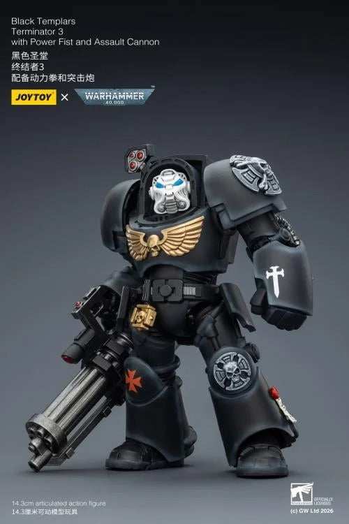 JoyToy - Warhammer 40K - Black Templars - Terminator (Ver. 3) with Power Fist and Assault Cannon 1/18 Scale Action Figure