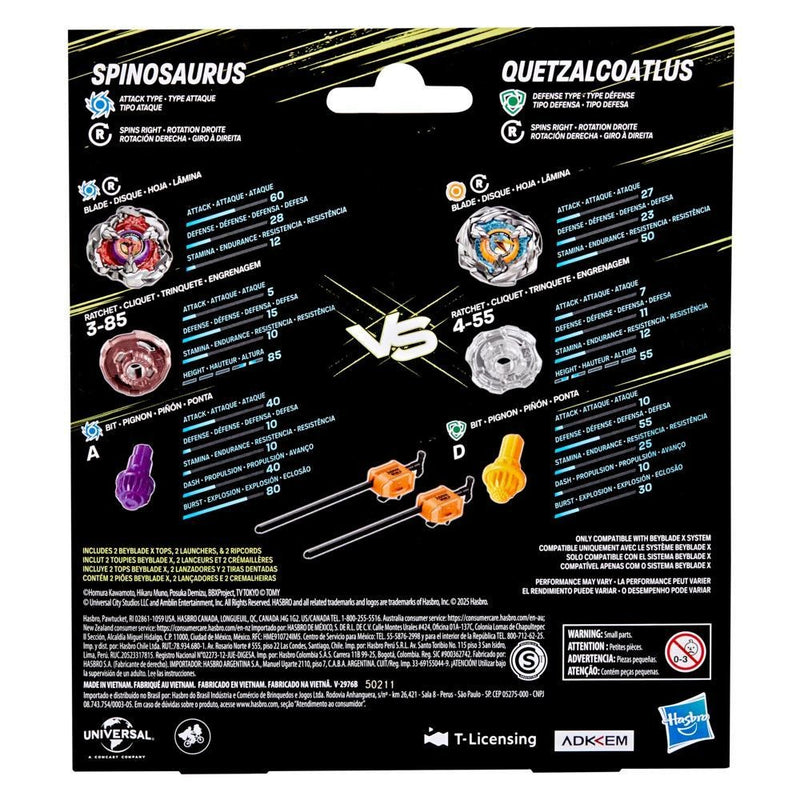 Beyblade X Jurassic World Collab Spinosaurus vs. Quetzalcoatlus Multipack - Collectables > Action Figures > toys -  Hasbro