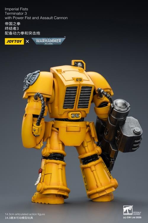 JoyToy - Warhammer 40K - Imperial Fists Terminator (Ver. 3) with Power Fist and Assault Cannon 1/18 Scale Action Figure