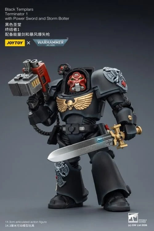 JoyToy - Warhammer 40K - Black Templars - Terminator (Ver. 1) with Power Sword and Storm Bolter 1/18 Scale Action Figure