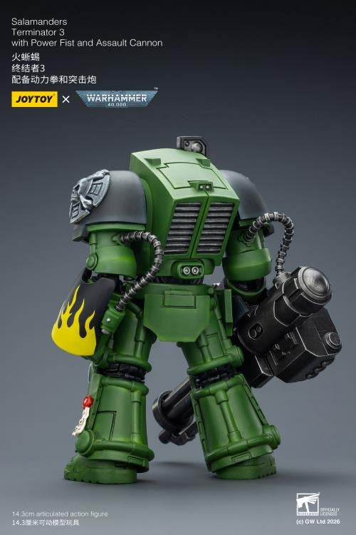 JoyToy - Warhammer 40K - Salamanders Terminator (Ver. 3) with Power Fist and Assault Cannon 1/18 Scale Action Figure
