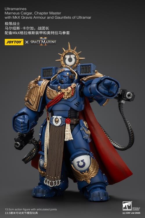 Warhammer 40K - Ultramarines - Space Marine 2 - Marneus Calgar Chapter Master with MKX Gravis Armour and Gauntlets of Ultramar - Collectables > Action Figures > toys -  Joy Toy