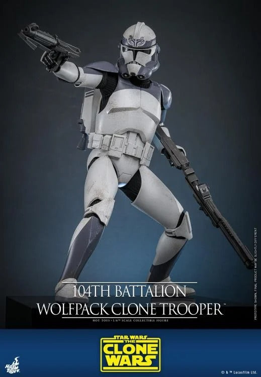 Star Wars: The Clone Wars - 104th Battalion Wolfpack Clone Trooper 1/6th Scale Collectible Figure - TMS142