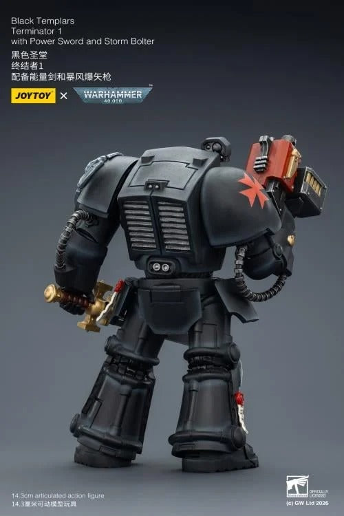 JoyToy - Warhammer 40K - Black Templars - Terminator (Ver. 1) with Power Sword and Storm Bolter 1/18 Scale Action Figure