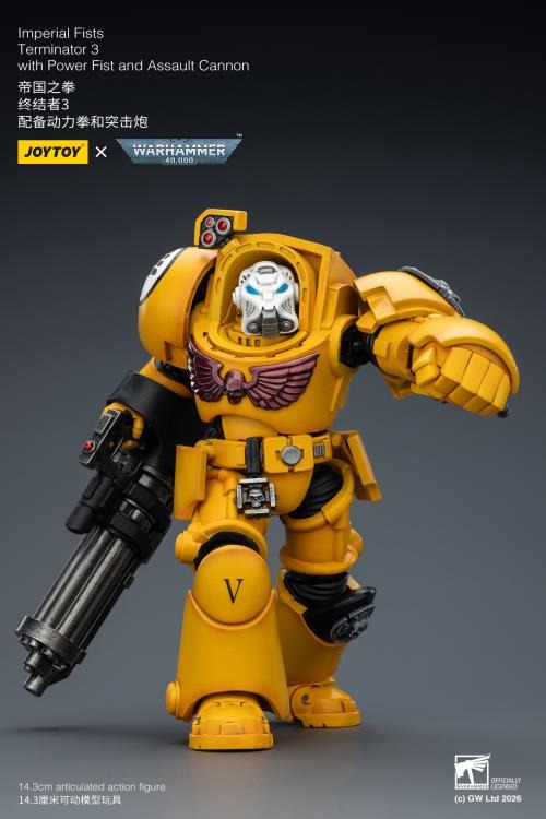 JoyToy - Warhammer 40K - Imperial Fists Terminator (Ver. 3) with Power Fist and Assault Cannon 1/18 Scale Action Figure