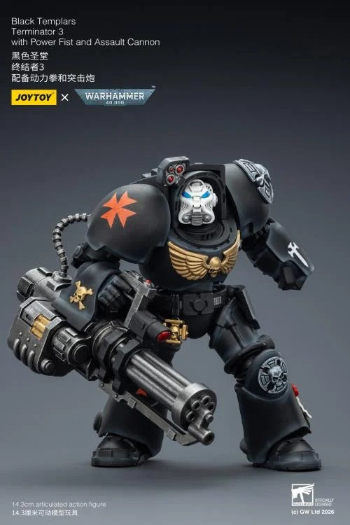 JoyToy - Warhammer 40K - Black Templars - Terminator (Ver. 3) with Power Fist and Assault Cannon 1/18 Scale Action Figure