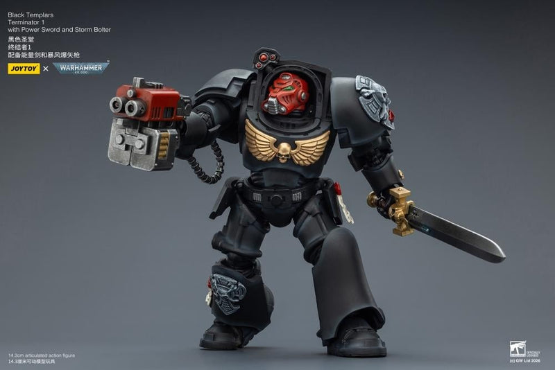 JoyToy - Warhammer 40K - Black Templars - Terminator (Ver. 1) with Power Sword and Storm Bolter 1/18 Scale Action Figure