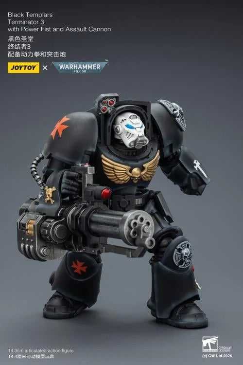 JoyToy - Warhammer 40K - Black Templars - Terminator (Ver. 3) with Power Fist and Assault Cannon 1/18 Scale Action Figure