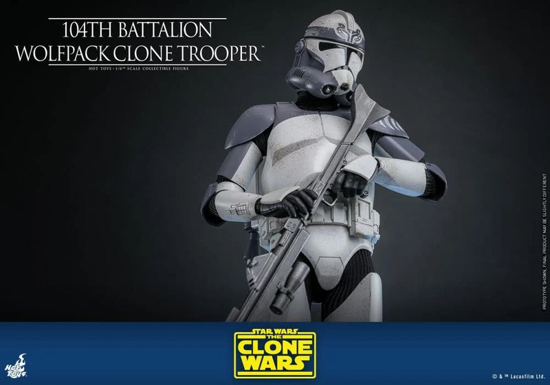 Star Wars: The Clone Wars - 104th Battalion Wolfpack Clone Trooper 1/6th Scale Collectible Figure - TMS142