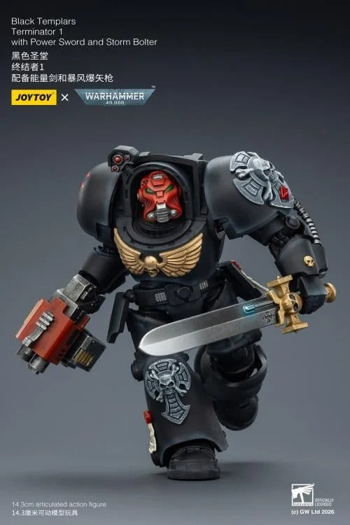 JoyToy - Warhammer 40K - Black Templars - Terminator (Ver. 1) with Power Sword and Storm Bolter 1/18 Scale Action Figure
