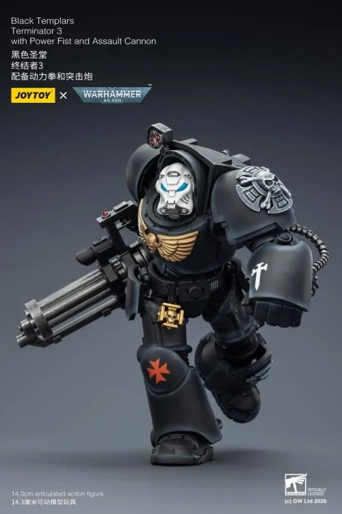 JoyToy - Warhammer 40K - Black Templars - Terminator (Ver. 3) with Power Fist and Assault Cannon 1/18 Scale Action Figure