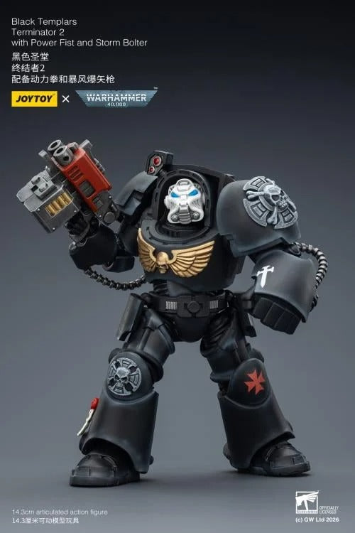 JoyToy - Warhammer 40K - Black Templars - Terminator (Ver. 2) with Power Fist and Storm Bolter 1/18 Scale Action Figure