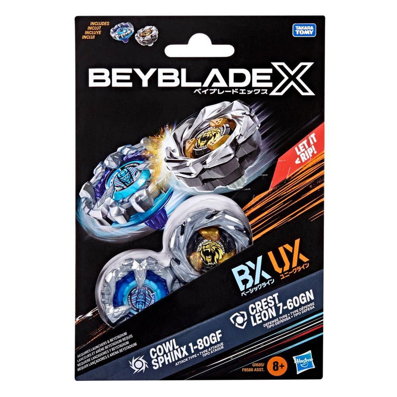 Beyblade X Cowl Sphinx 1-80GF & Crest Leon 7-60GN Dual Pack - Collectables > Action Figures > toys -  Hasbro