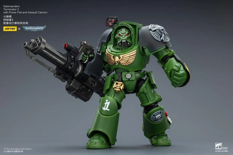 JoyToy - Warhammer 40K - Salamanders Terminator (Ver. 3) with Power Fist and Assault Cannon 1/18 Scale Action Figure